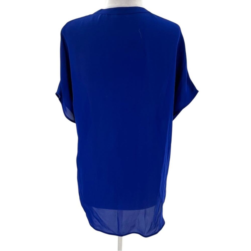 Vince silk popover top blue sz M - Picture 2 of 6
